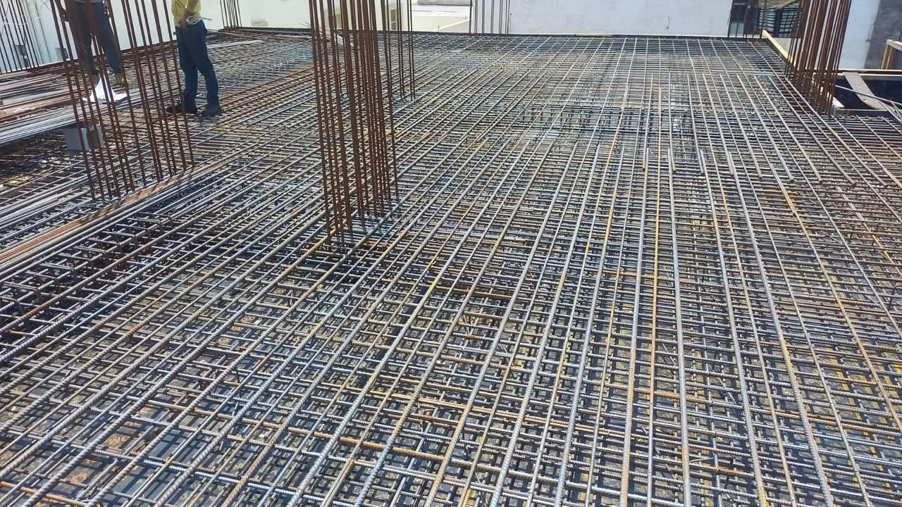 Rebar works on site
