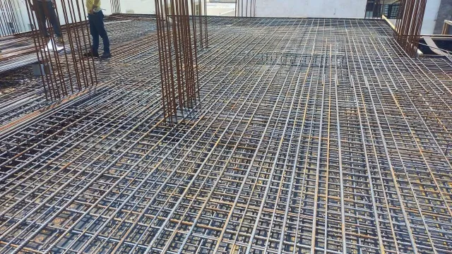 Rebar works on site